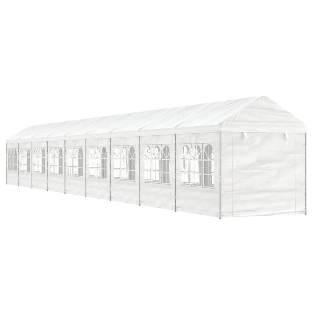 Pavillon Med Tag 2,28X2,23X2,69 M Polyethylen Hvid - 20.07 x 2.28 x 2.69 m