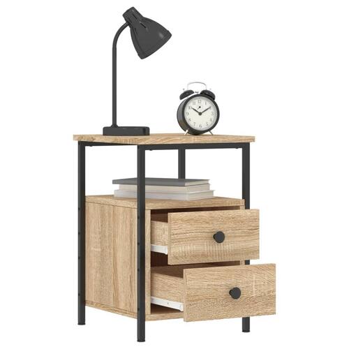 Sengebord 34x35,5x50 cm konstrueret træ sonoma-eg