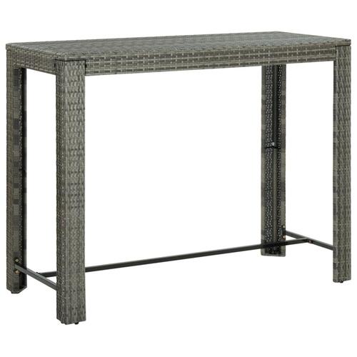Barbord til haven 140,5x60,5x110,5 cm polyrattan grå