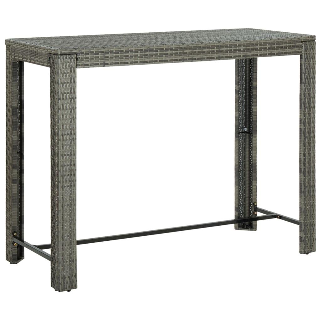 Barbord til haven 140,5x60,5x110,5 cm polyrattan grå