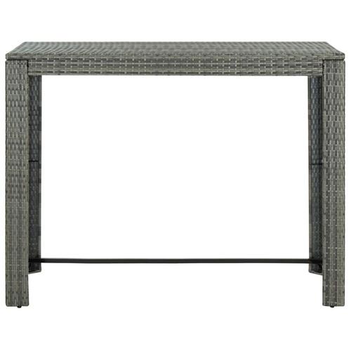 Barbord til haven 140,5x60,5x110,5 cm polyrattan grå