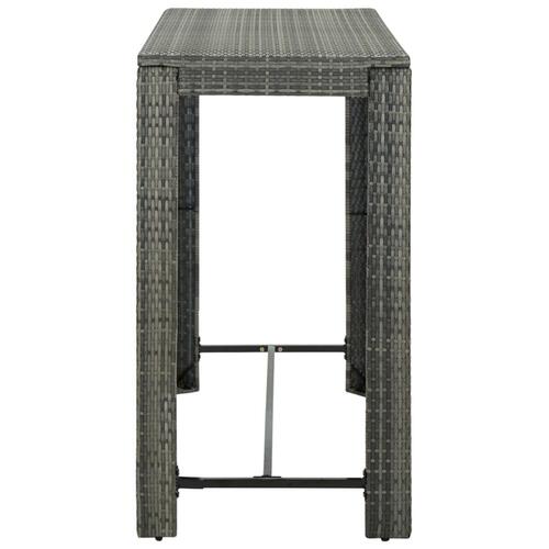 Barbord til haven 140,5x60,5x110,5 cm polyrattan grå