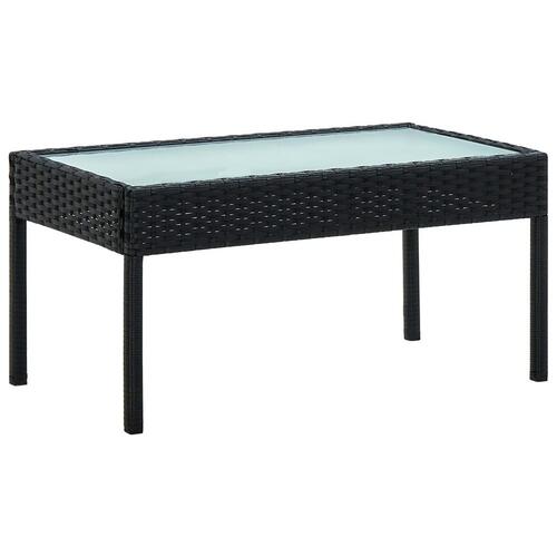 Loungesæt til haven 4 dele med hynder polyrattan sort