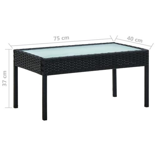 Loungesæt til haven 4 dele med hynder polyrattan sort