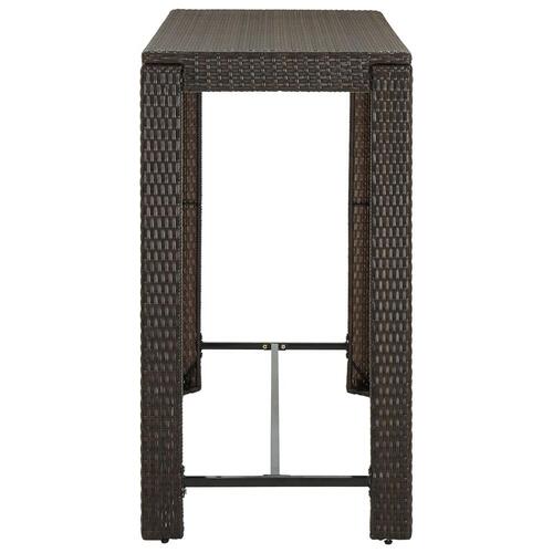 Barbord til haven 140,5x60,5x110,5 cm polyrattan brun
