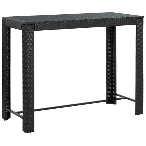 Barbord til haven 140,5x60,5x110,5 cm polyrattan sort
