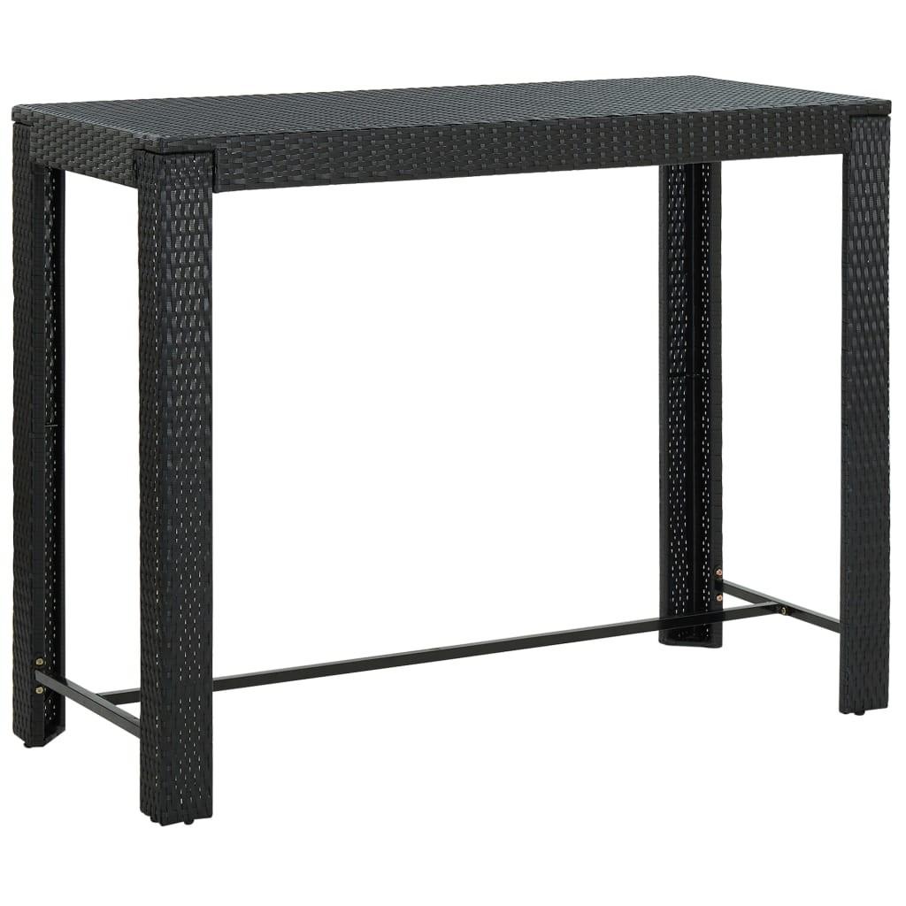 Barbord til haven 140,5x60,5x110,5 cm polyrattan sort