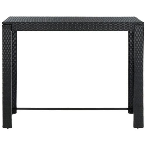 Barbord til haven 140,5x60,5x110,5 cm polyrattan sort