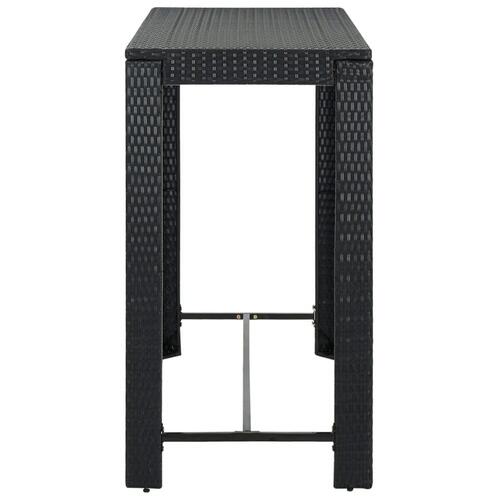 Barbord til haven 140,5x60,5x110,5 cm polyrattan sort
