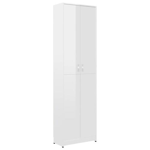Garderobeskab 55x25x189 cm konstrueret træ hvid højglans