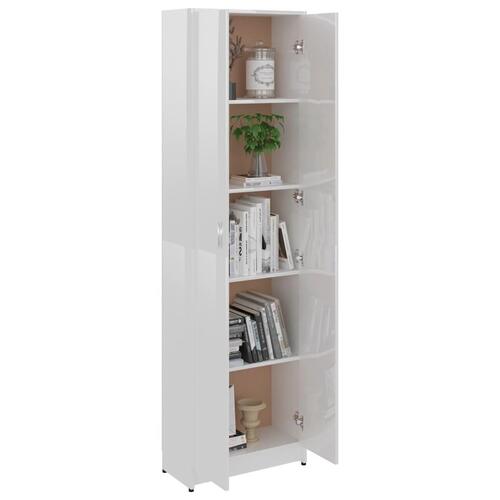 Garderobeskab 55x25x189 cm konstrueret træ hvid højglans
