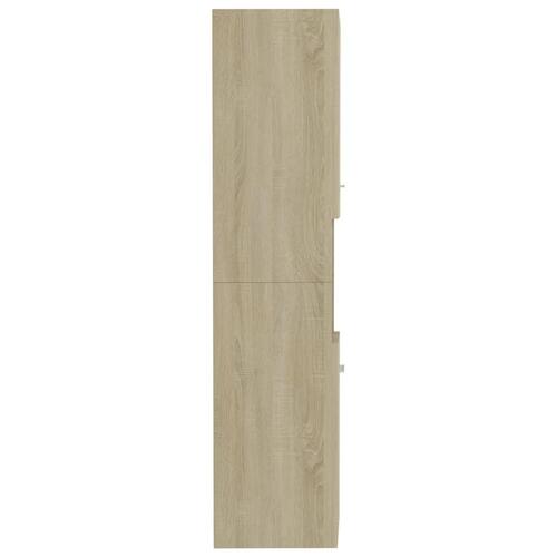 Badeværelsesskab 30x30x130 cm spånplade sonoma-eg
