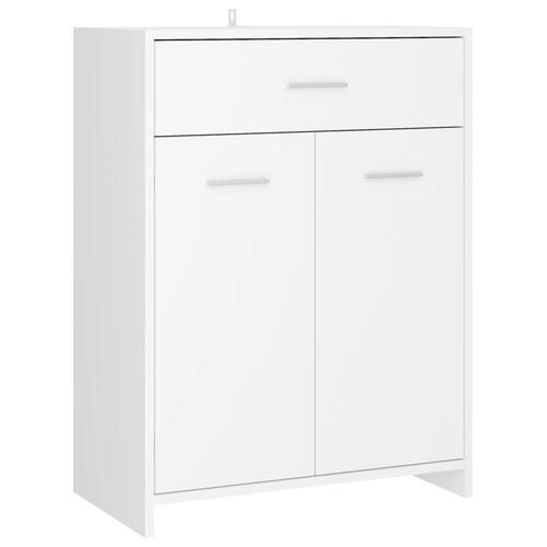 Badeværelsesskab 60x33x80 cm konstrueret træ hvid