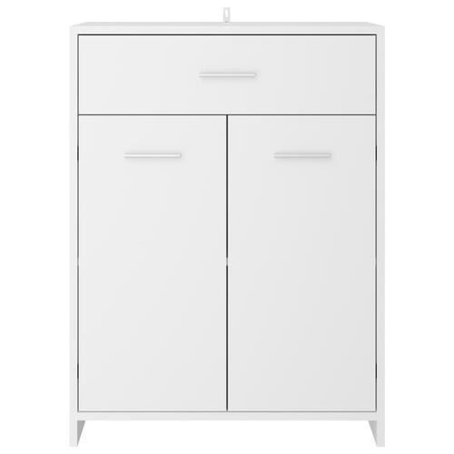 Badeværelsesskab 60x33x80 cm konstrueret træ hvid