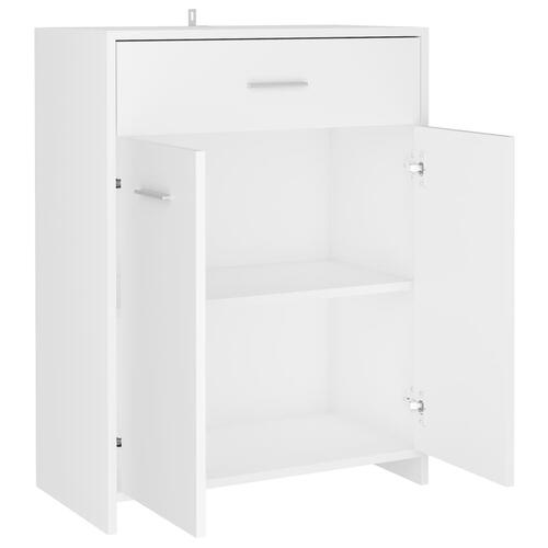 Badeværelsesskab 60x33x80 cm konstrueret træ hvid