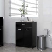Badeværelsesskab 60x33x80 cm konstrueret træ sort