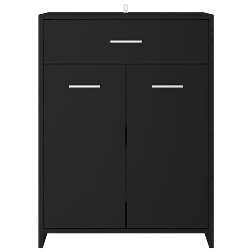 Badeværelsesskab 60x33x80 cm konstrueret træ sort