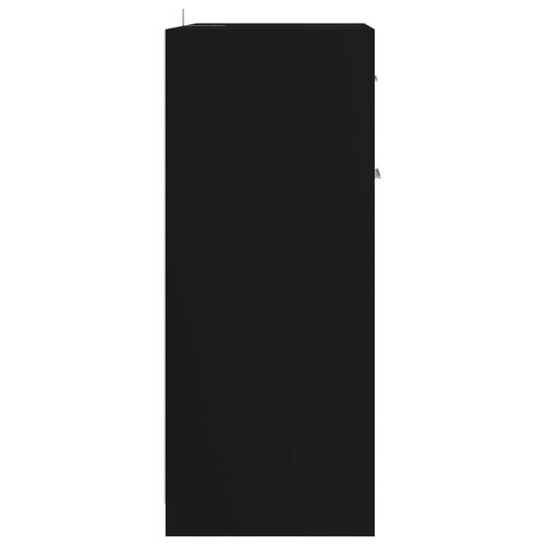 Badeværelsesskab 60x33x80 cm konstrueret træ sort