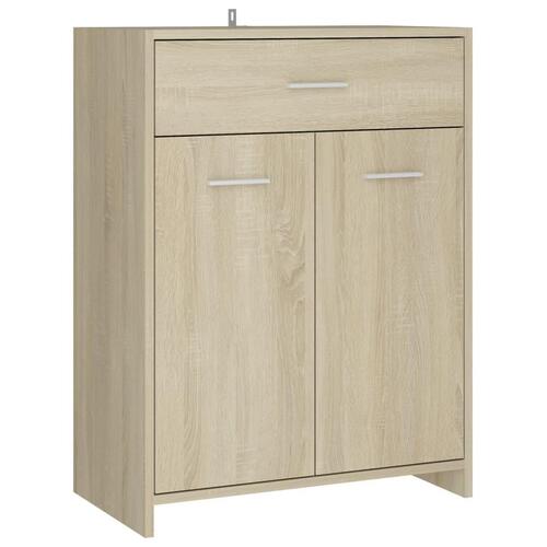 Badeværelsesskab 60x33x80 cm konstrueret træ sonoma-eg
