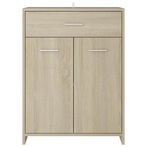 Badeværelsesskab 60x33x80 cm konstrueret træ sonoma-eg