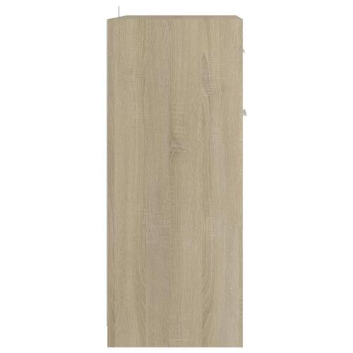 Badeværelsesskab 60x33x80 cm konstrueret træ sonoma-eg