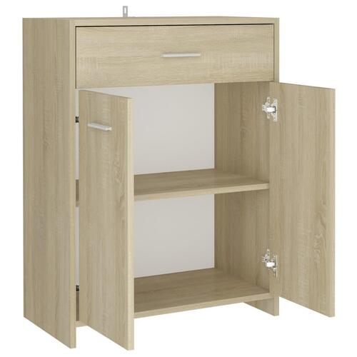 Badeværelsesskab 60x33x80 cm konstrueret træ sonoma-eg