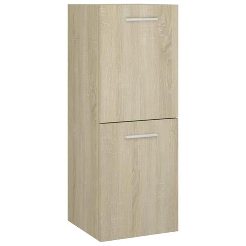 Badeværelsesskab 30x30x80 cm konstrueret træ sonoma-eg