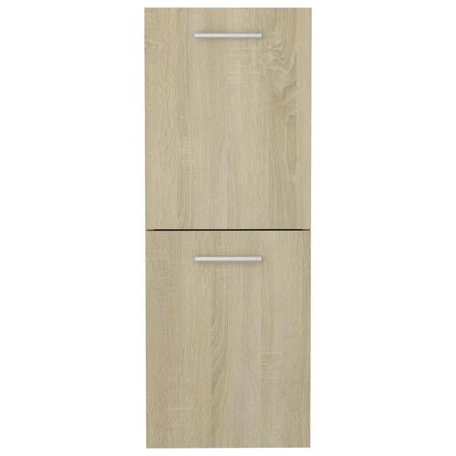 Badeværelsesskab 30x30x80 cm konstrueret træ sonoma-eg