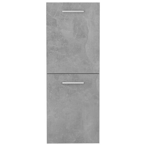Badeværelsesskab 30x30x80 cm konstrueret træ betongrå