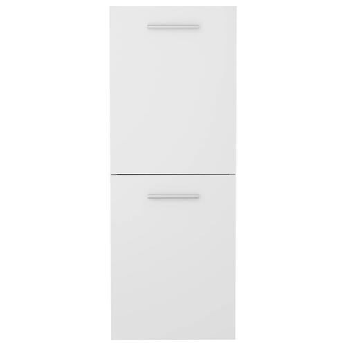 Badeværelsesskab 30x30x80 cm konstrueret træ hvid og sonoma-eg