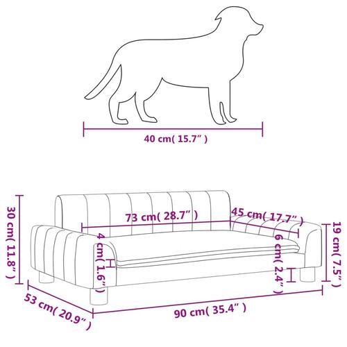 Hundeseng 90x53x30 cm kunstlæder grå