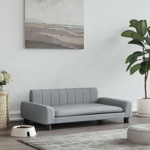 Hundeseng 90x53x30 cm stof lysegrå