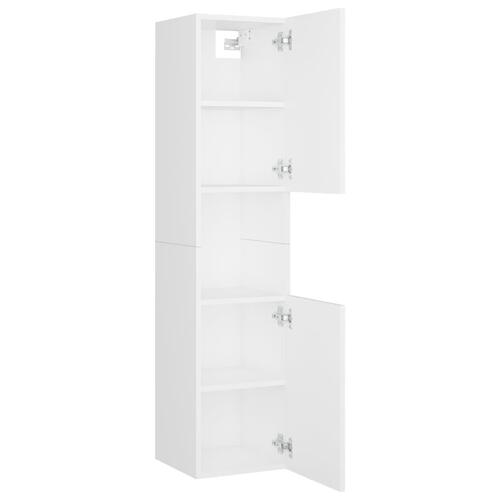 Badeværelsesskab 30x30x130 cm konstrueret træ hvid