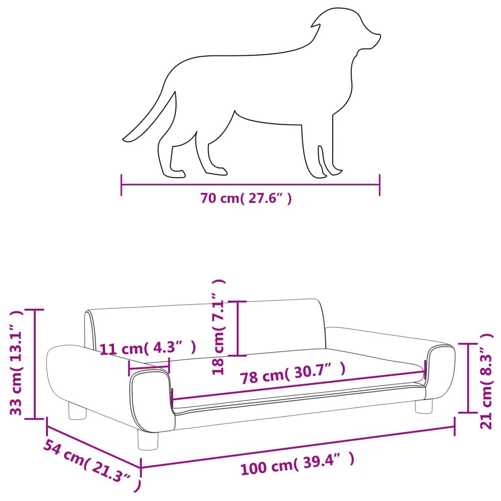 Hundeseng 100x54x33 cm velour blå