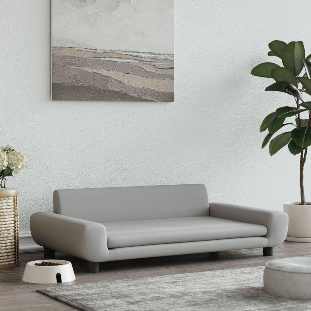 Hundeseng 100x54x33 cm velour lysegrå