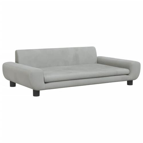 Hundeseng 100x54x33 cm velour lysegrå