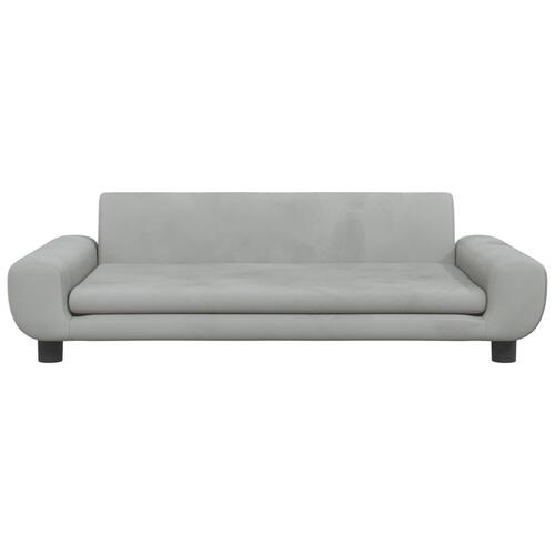 Hundeseng 100x54x33 cm velour lysegrå