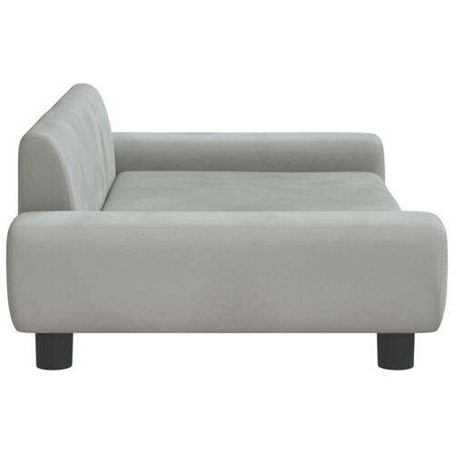 Hundeseng 100x54x33 cm velour lysegrå