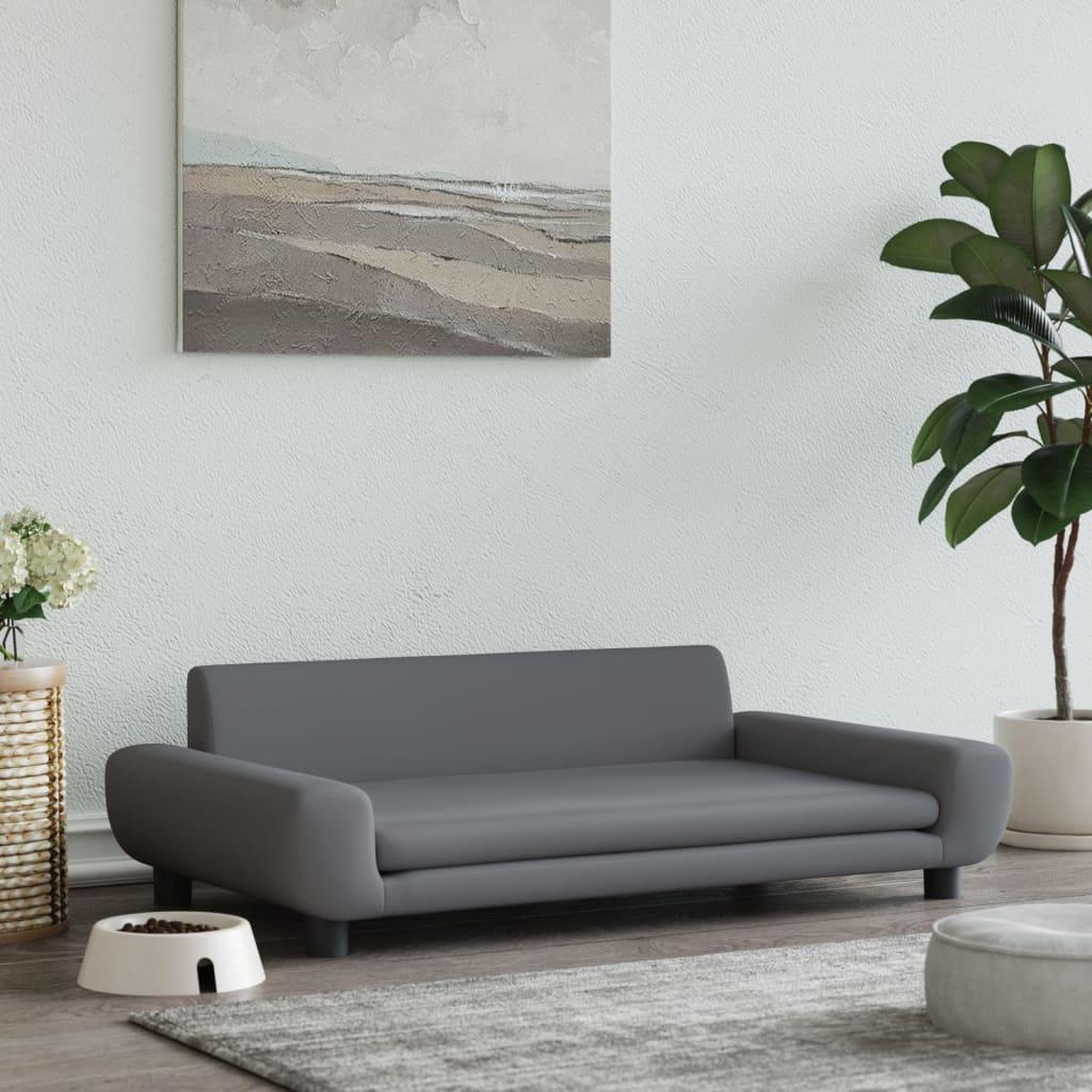 Hundeseng 100x54x33 cm velour mørkegrå