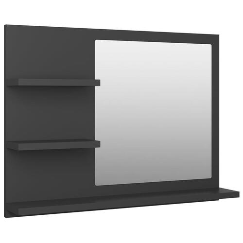 Badeværelsesspejl 60x10,5x45 cm konstrueret træ grå