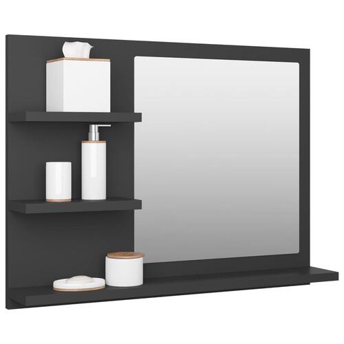 Badeværelsesspejl 60x10,5x45 cm konstrueret træ grå