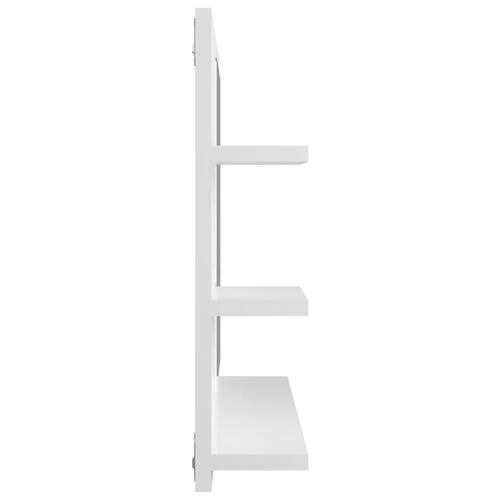 Badeværelsesspejl 60x10,5x45 cm konstrueret træ hvid højglans