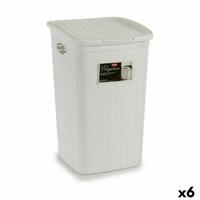 Vasketøjskurv Stefanplast Elegance Hvid Plastik 50 L 36,5 x 54,5 x 38 cm (6 enheder)
