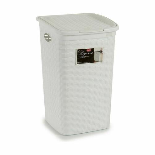 Vasketøjskurv Stefanplast Elegance Hvid Plastik 50 L 36,5 x 54,5 x 38 cm (6 enheder)