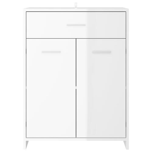 Badeværelsesskab 60x33x80 cm konstrueret træ hvid højglans