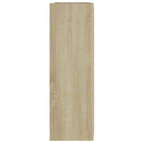 Badeværelsesskab spejl 62,5x20,5x64cm konstrueret træ sonoma-eg