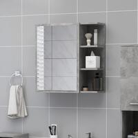 Badeværelsesskab spejl 62,5x20,5x64 cm konstrueret træ betongrå