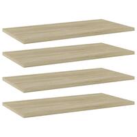 Boghylder 4 stk. 60x30x1,5 cm konstrueret træ sonoma-eg