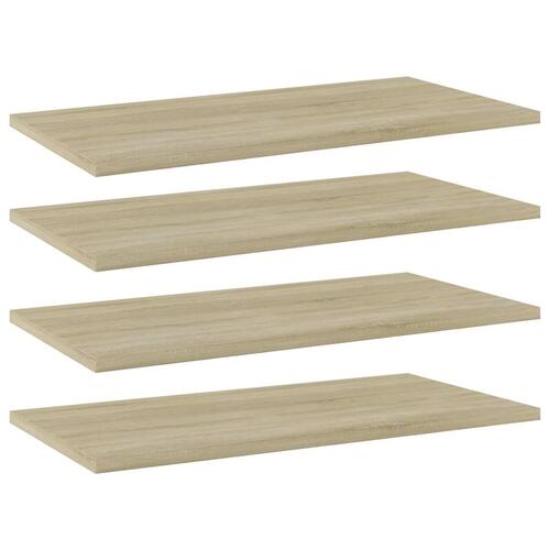 Boghylder 4 stk. 60x30x1,5 cm konstrueret træ sonoma-eg