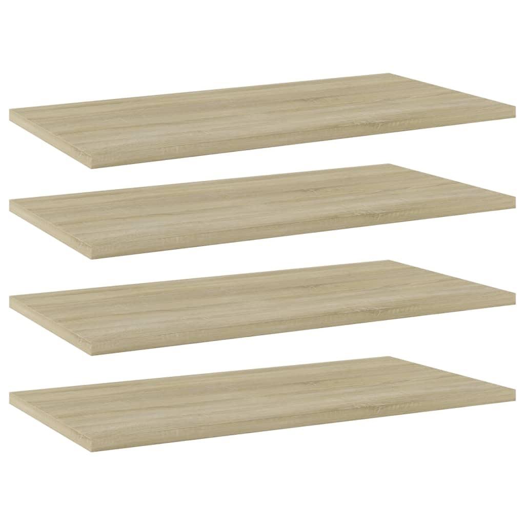 Boghylder 4 stk. 60x30x1,5 cm konstrueret træ sonoma-eg